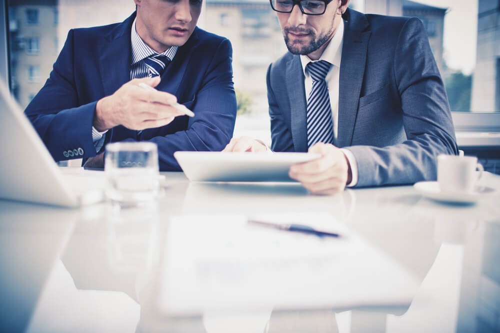 Two men in a business meeting